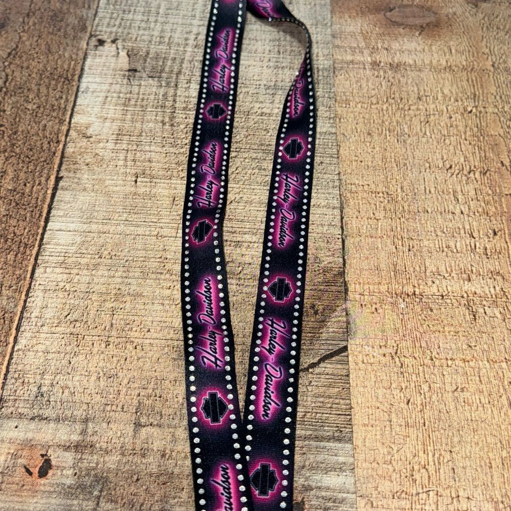 Harley-Davidson® Studded Fierce Rhinestones Black Lanyard - Picture 6 of 6
